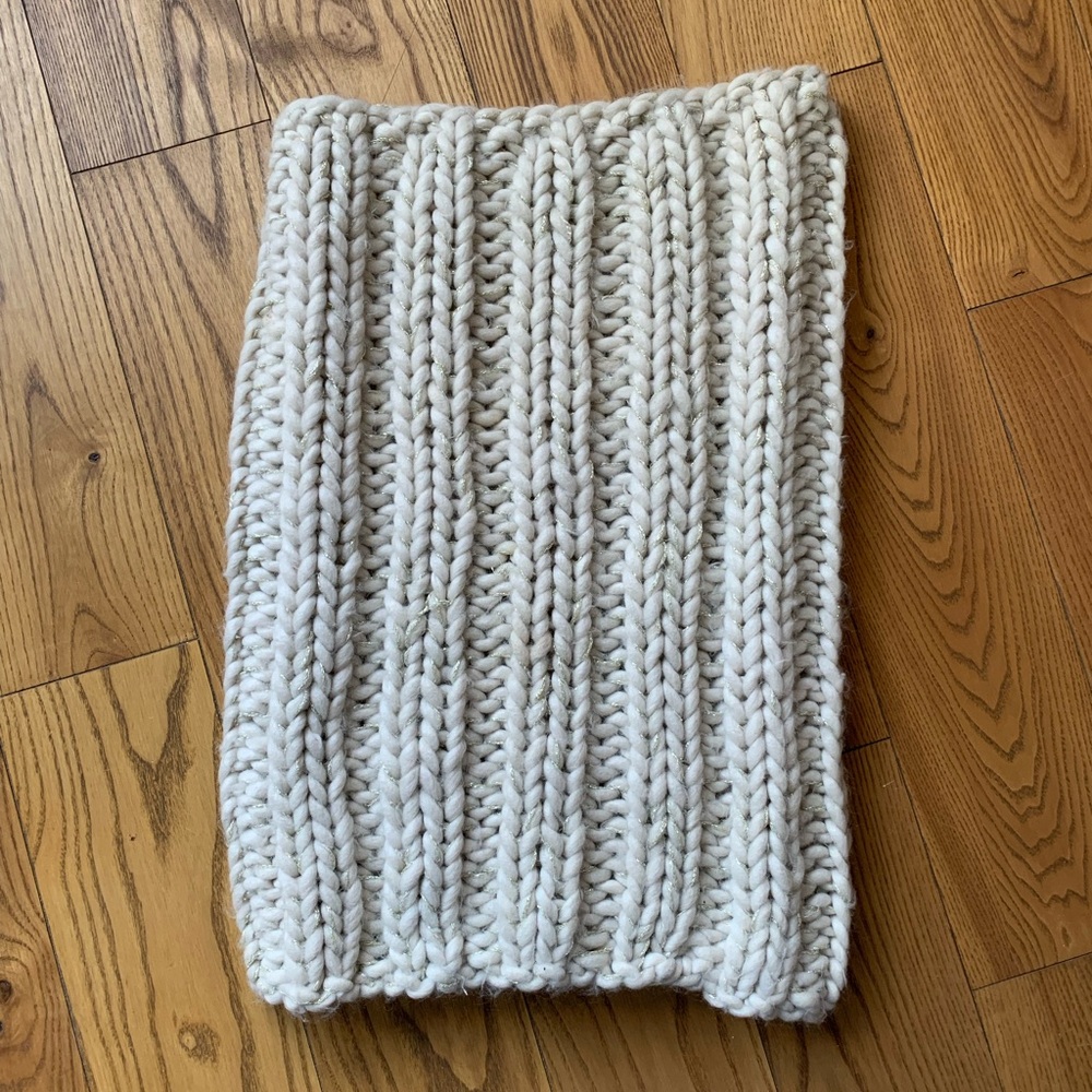 Jacob Chunky Knit Silver Cream Scarf